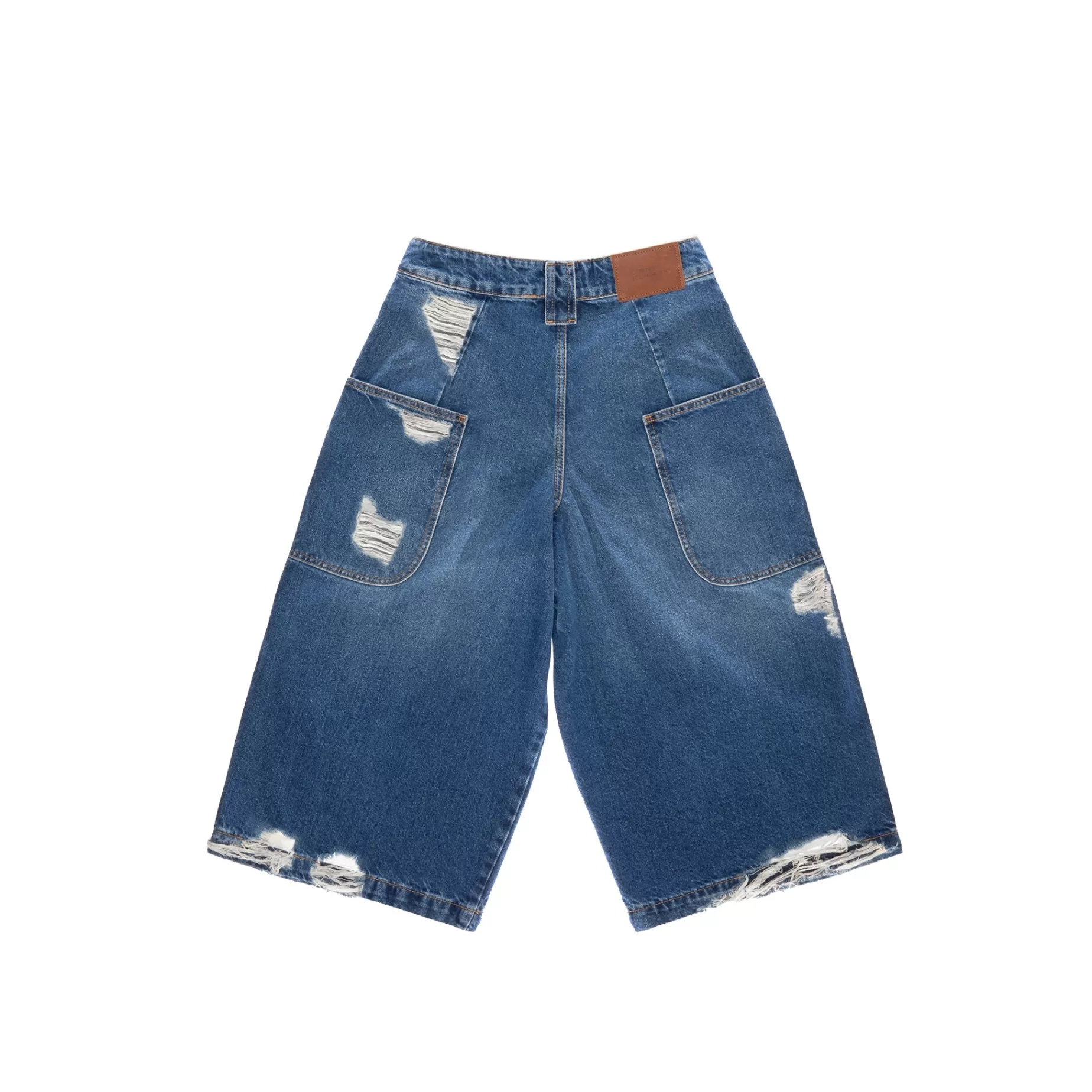 Baggy Jean Short - Distressed Blue^Telfar Shop