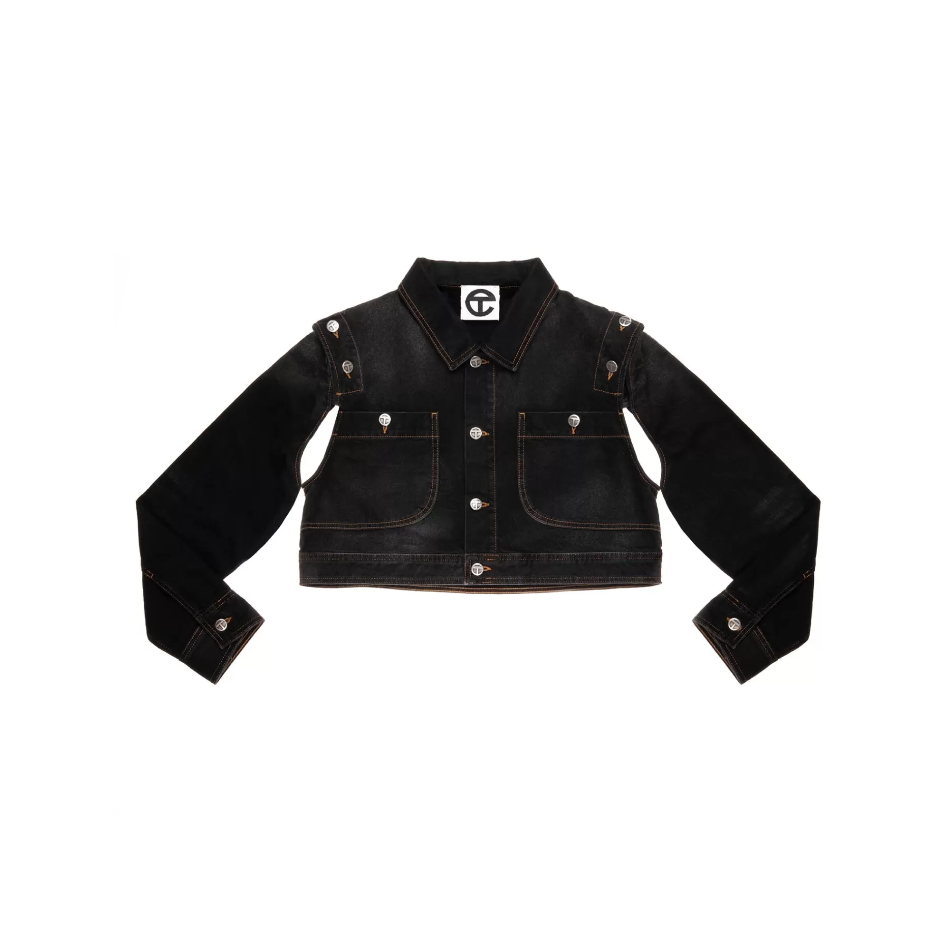 Cropped Detachable Jean Jacket - Black^Telfar Store