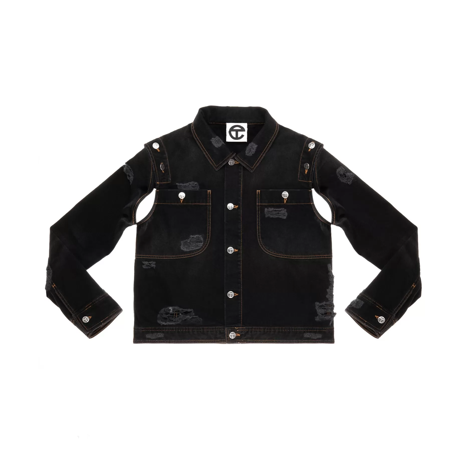 Detachable Jean Jacket - Distressed Black^Telfar New