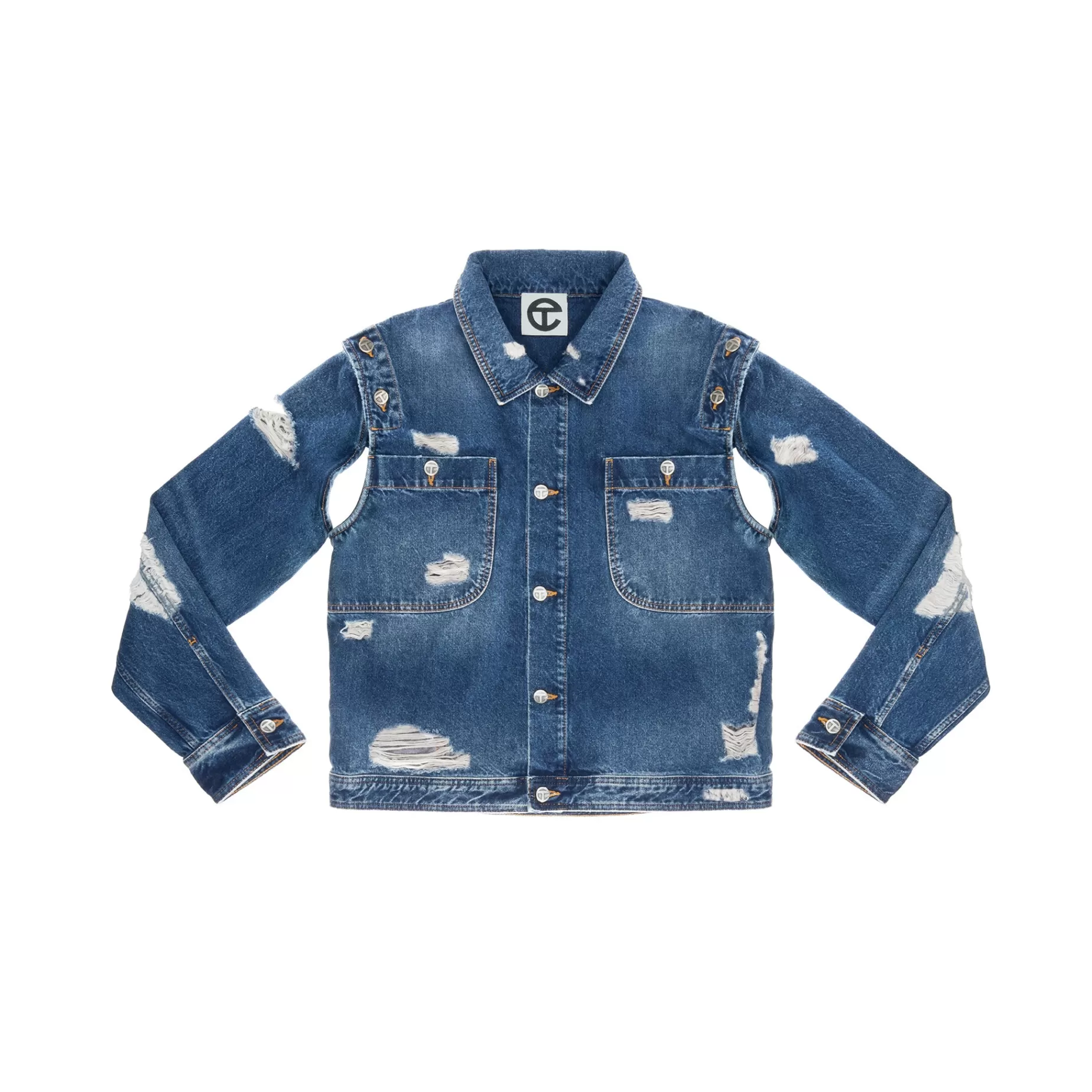 Detachable Jean Jacket - Distressed Blue^Telfar Shop