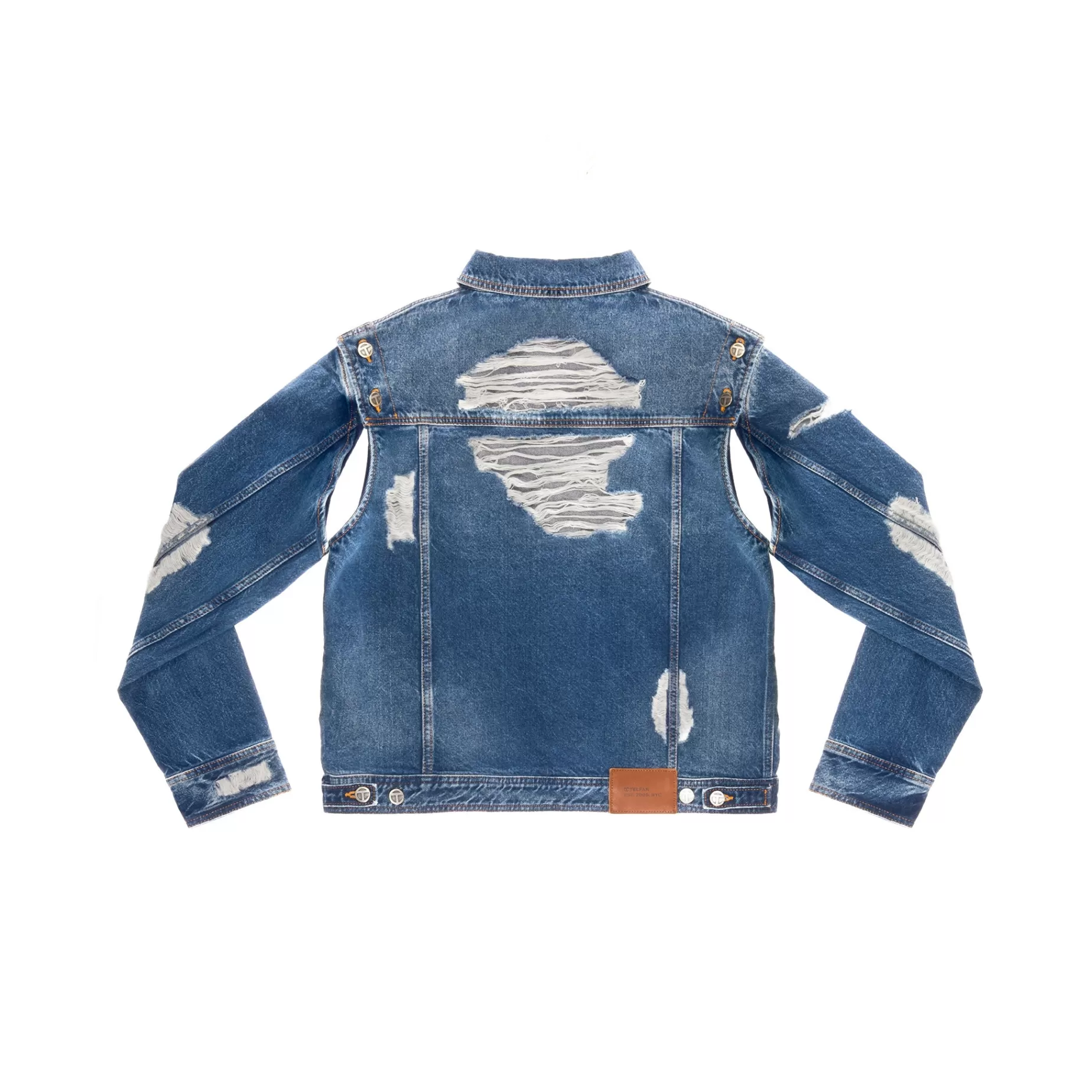 Detachable Jean Jacket - Distressed Blue^Telfar Shop