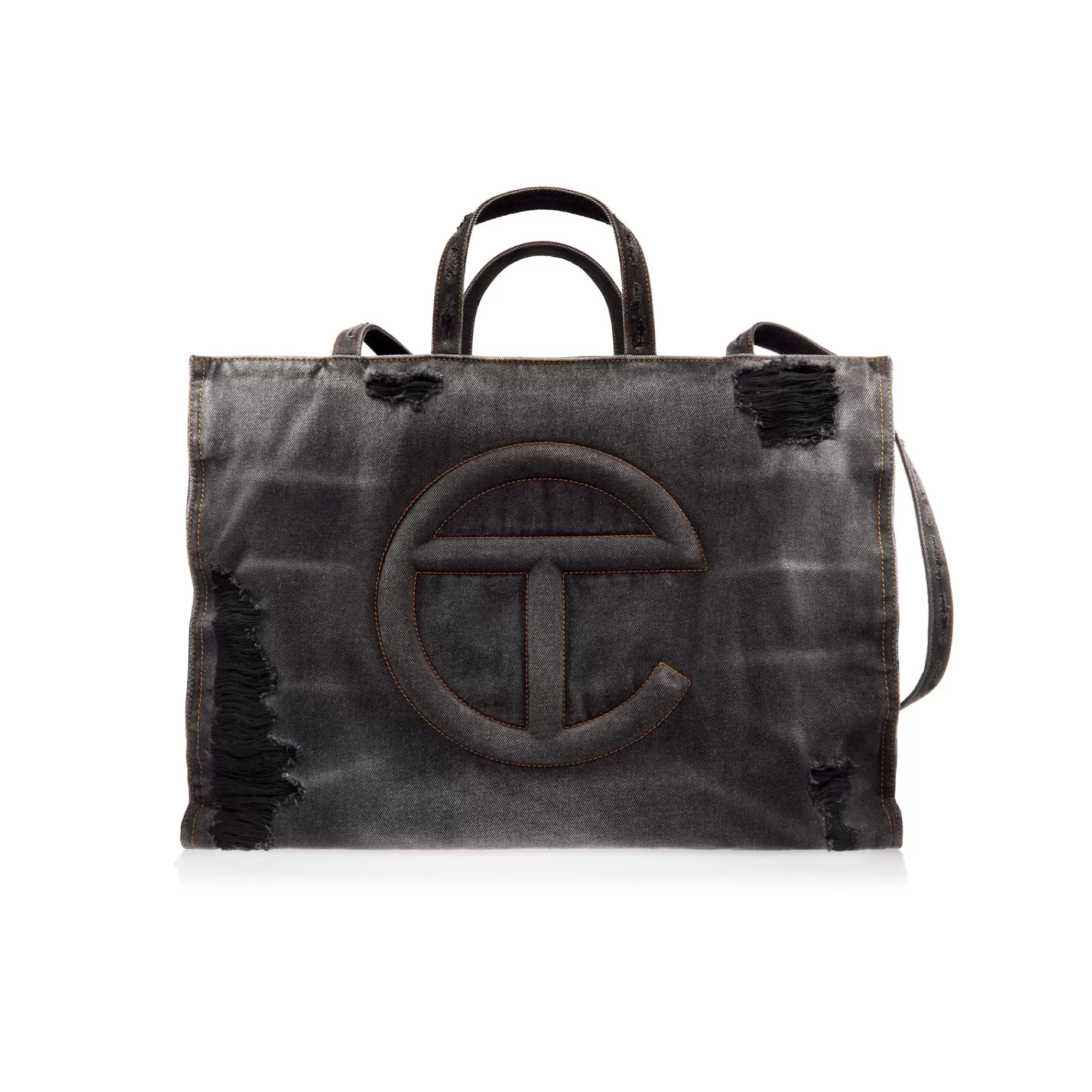 Large Denim Shopper - Distressed Black^Telfar Store