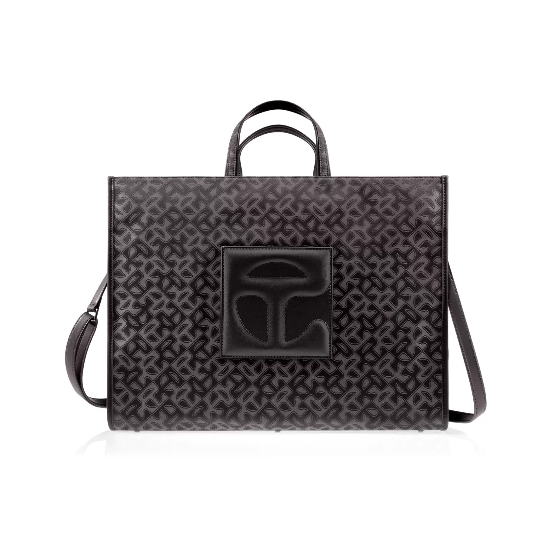 Large Jacquard Shopper - Black Monogram^Telfar Store