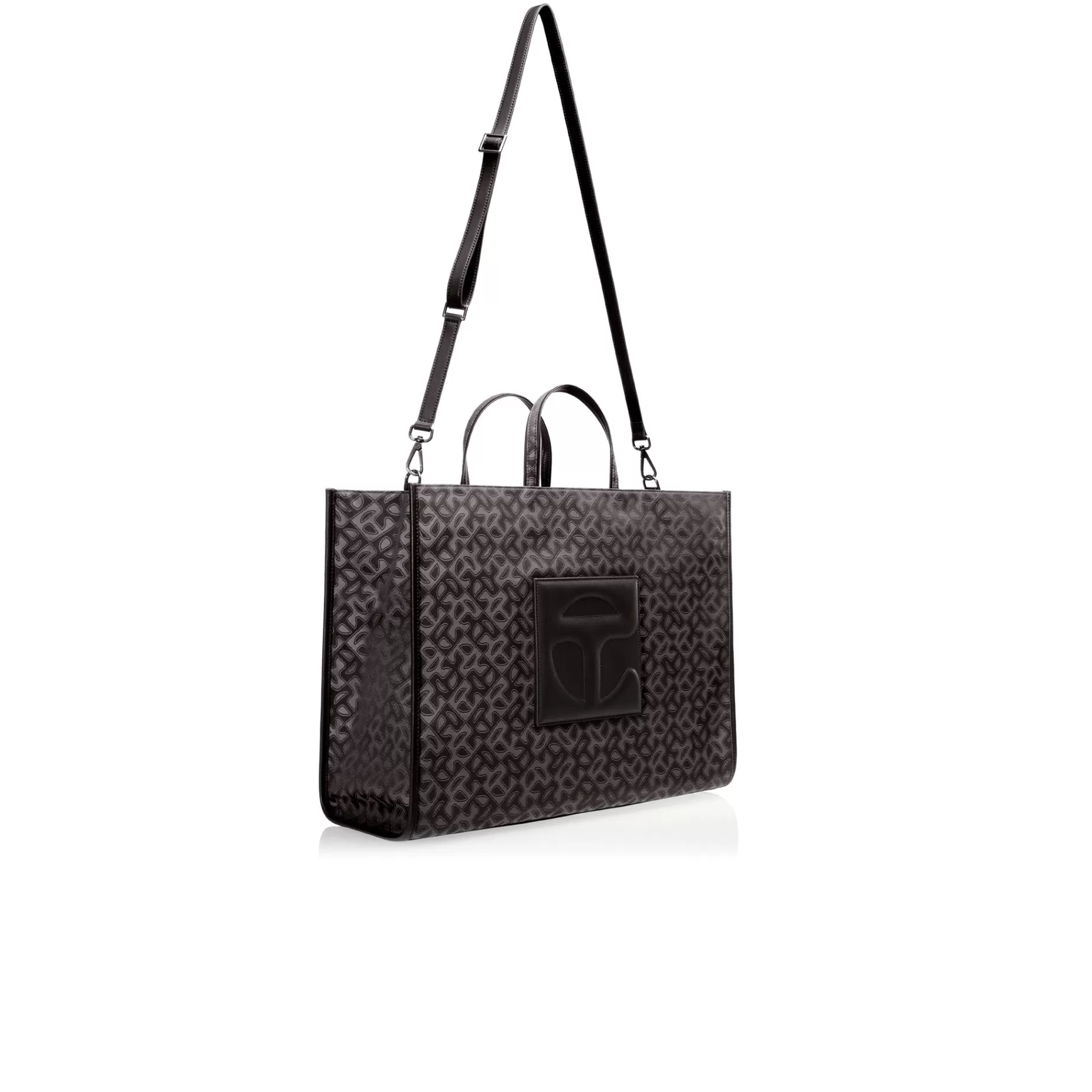 Large Jacquard Shopper - Black Monogram^Telfar Store