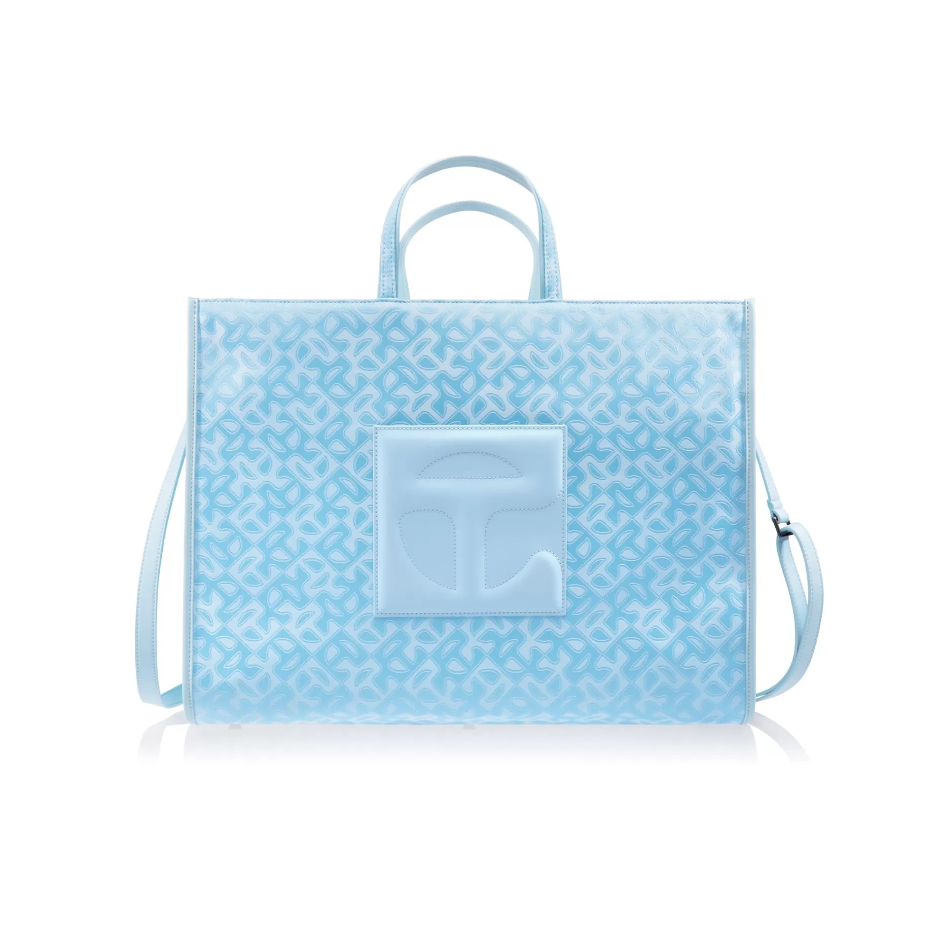 Large Jacquard Shopper - Pool Blue Monogram^Telfar Cheap