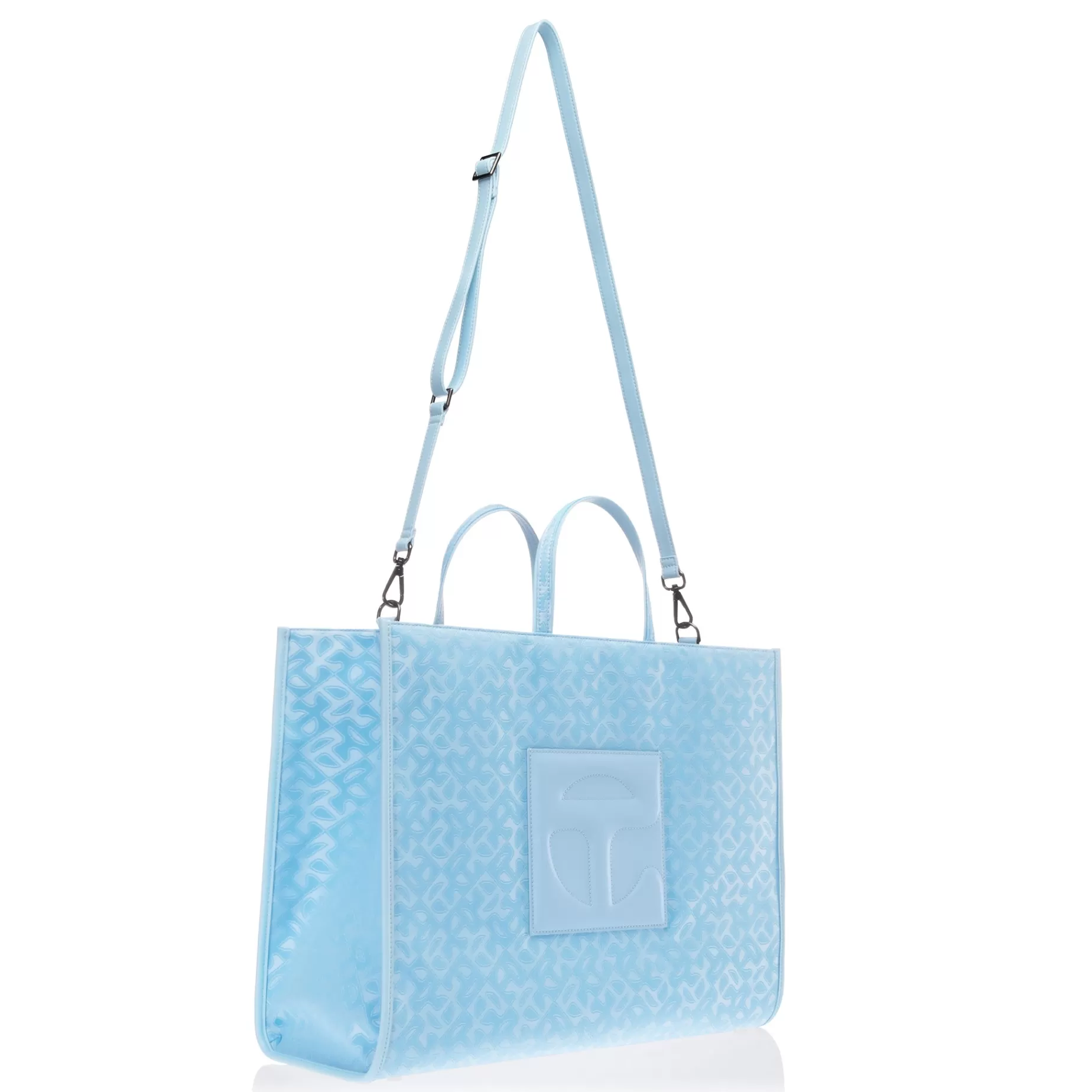 Large Jacquard Shopper - Pool Blue Monogram^Telfar Cheap