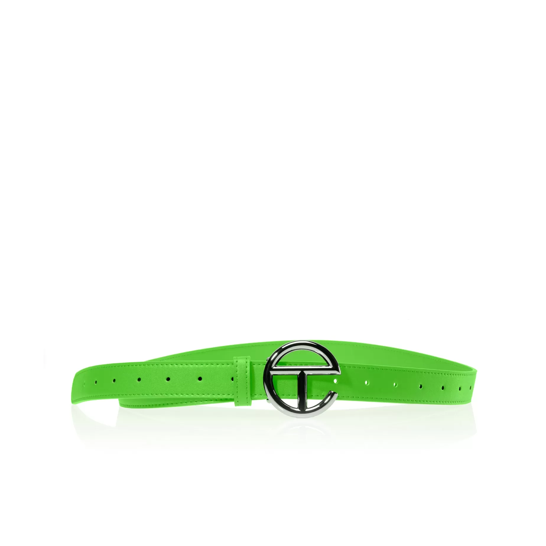 Logo Belt - Silver/Highlighter Green^Telfar Best