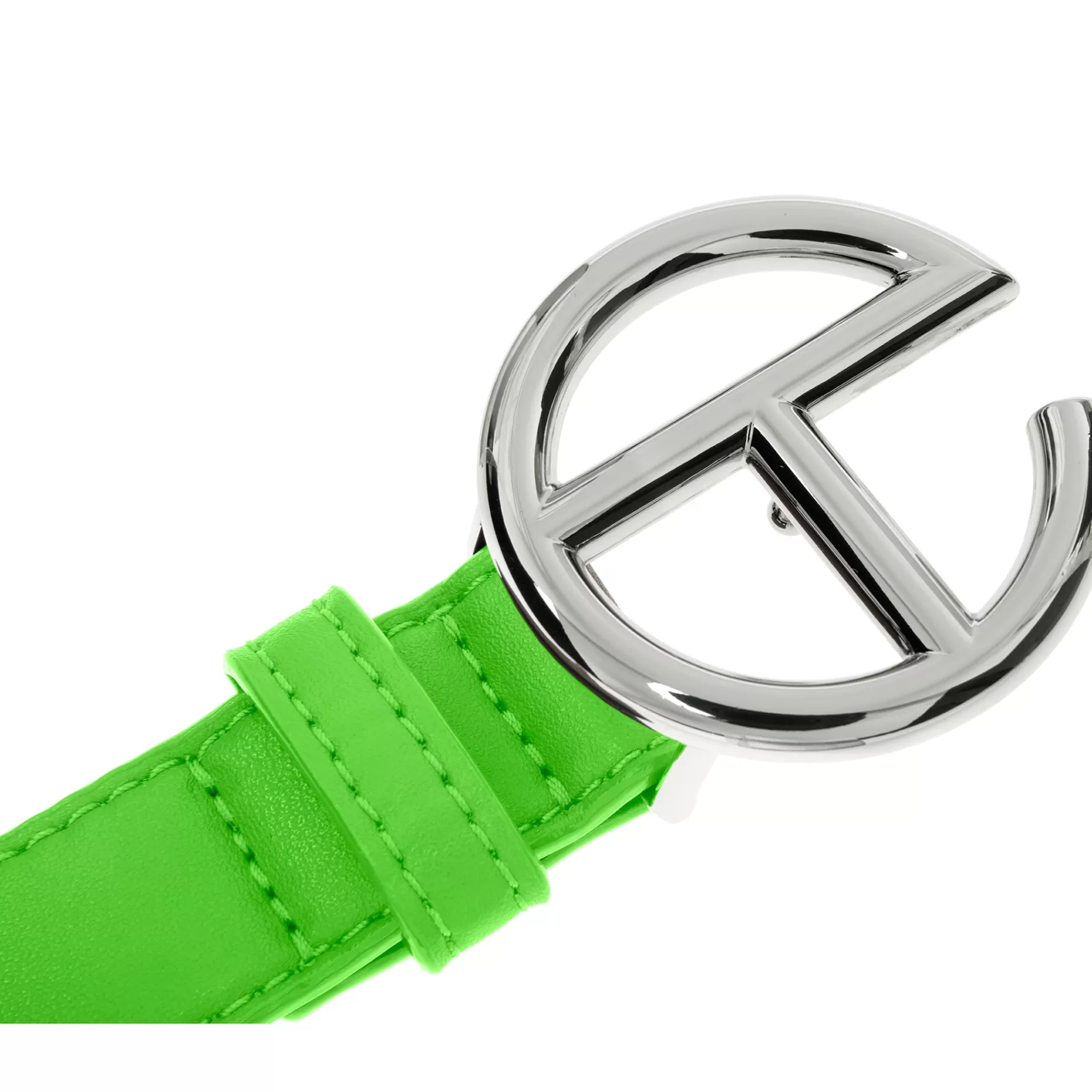 Logo Belt - Silver/Highlighter Green^Telfar Best