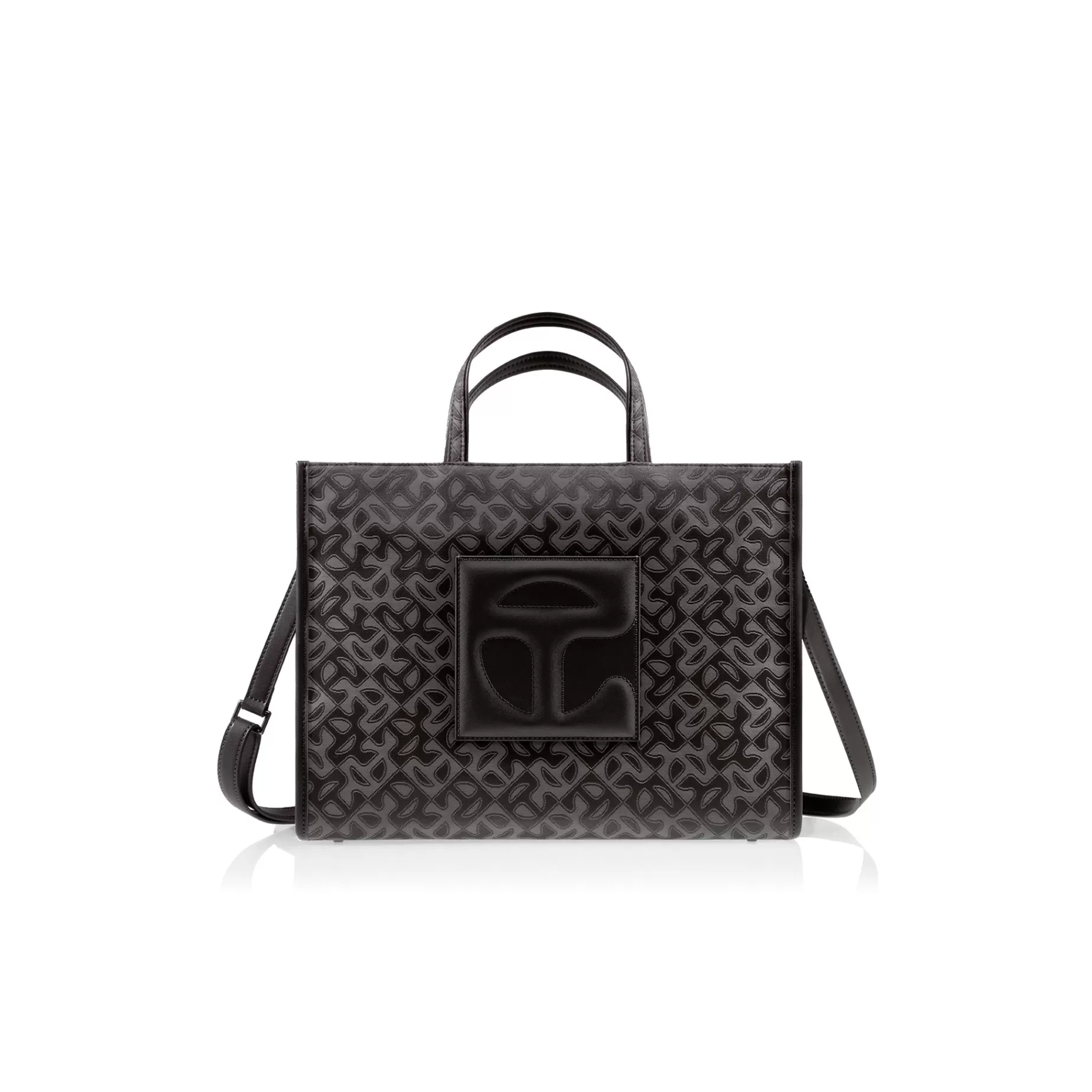 Medium Jacquard Shopper - Black Monogram^Telfar Cheap