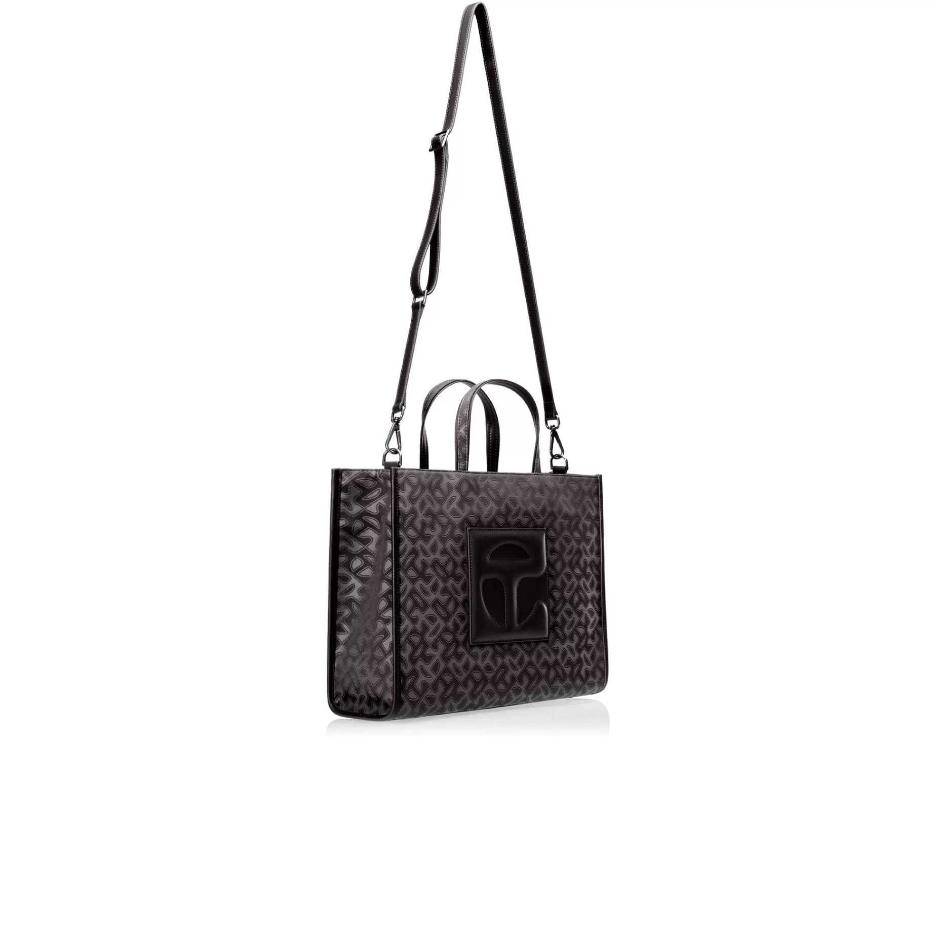 Medium Jacquard Shopper - Black Monogram^Telfar Cheap