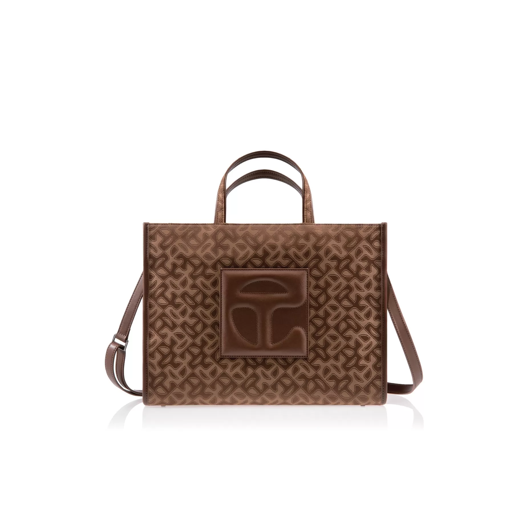 Medium Jacquard Shopper - Chocolate Monogram^Telfar Hot