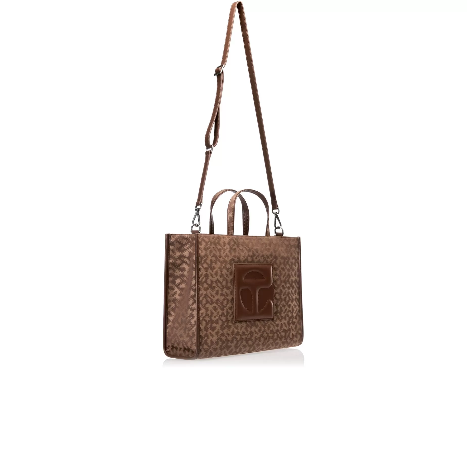 Medium Jacquard Shopper - Chocolate Monogram^Telfar Hot