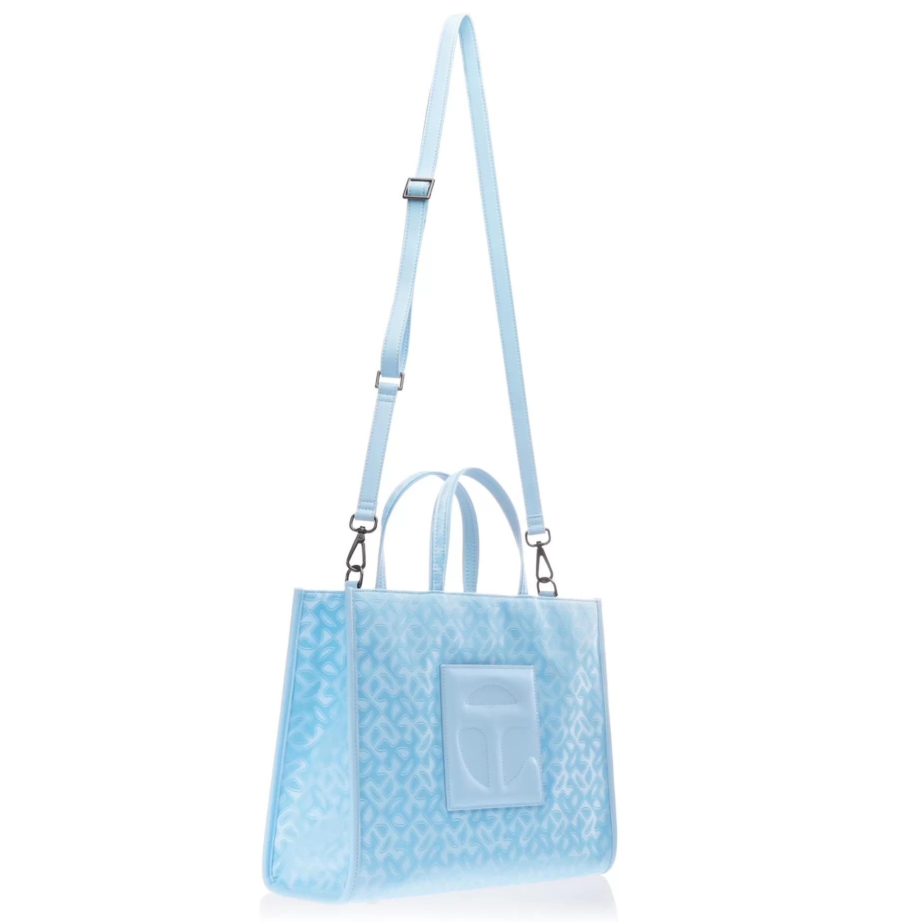 Medium Jacquard Shopper - Pool Blue Monogram^Telfar Clearance