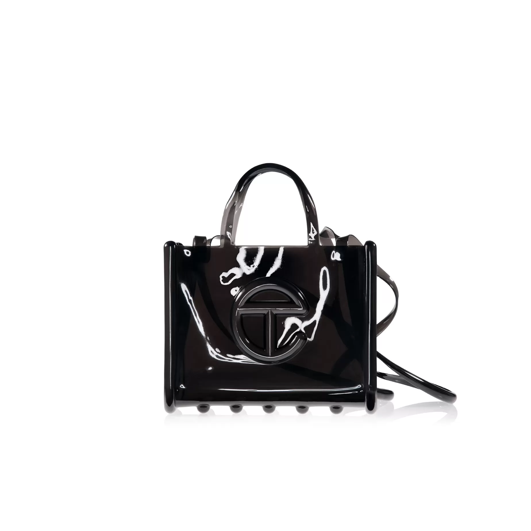 Medium Jelly Shopper - Clear Black^Telfar Cheap