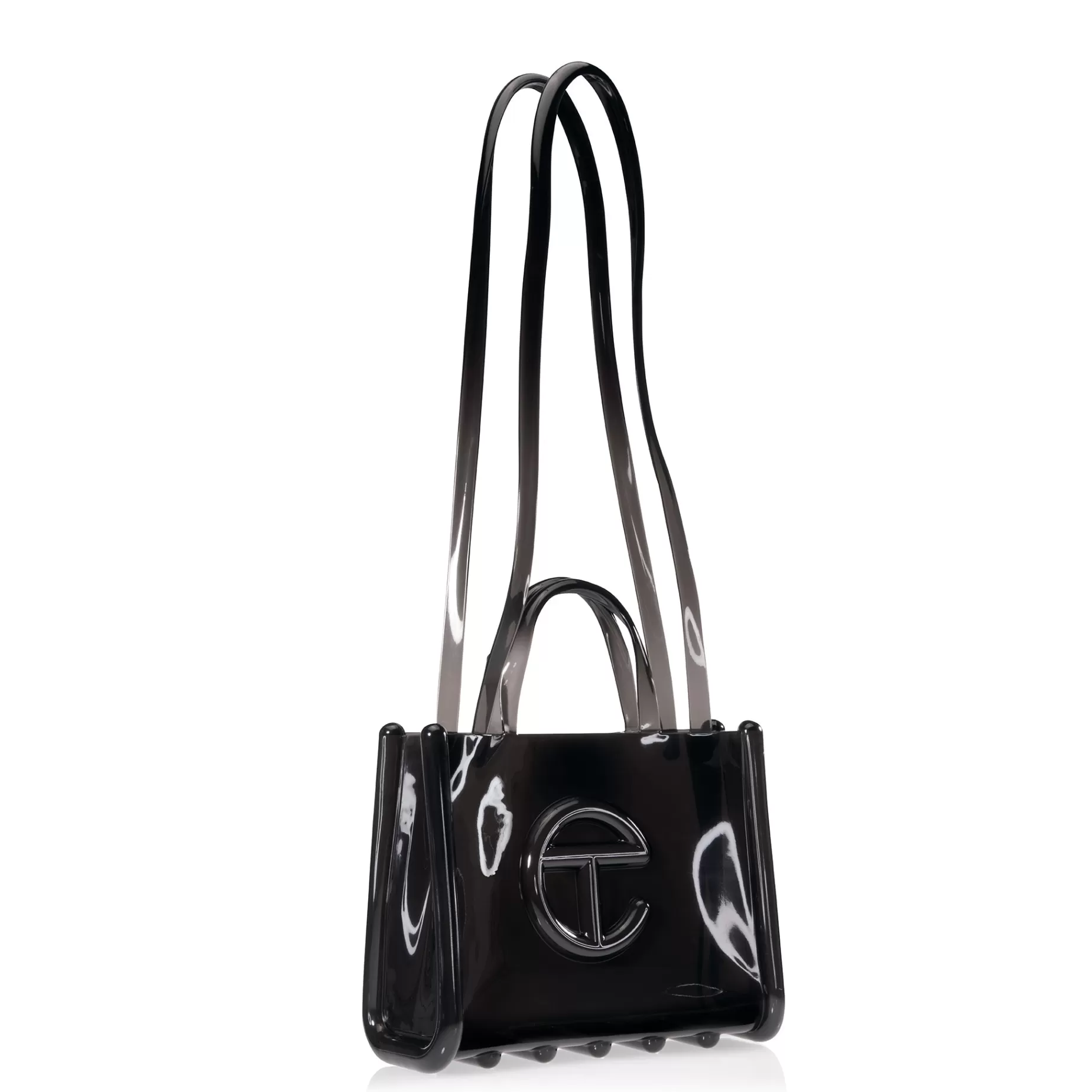 Medium Jelly Shopper - Clear Black^Telfar Cheap