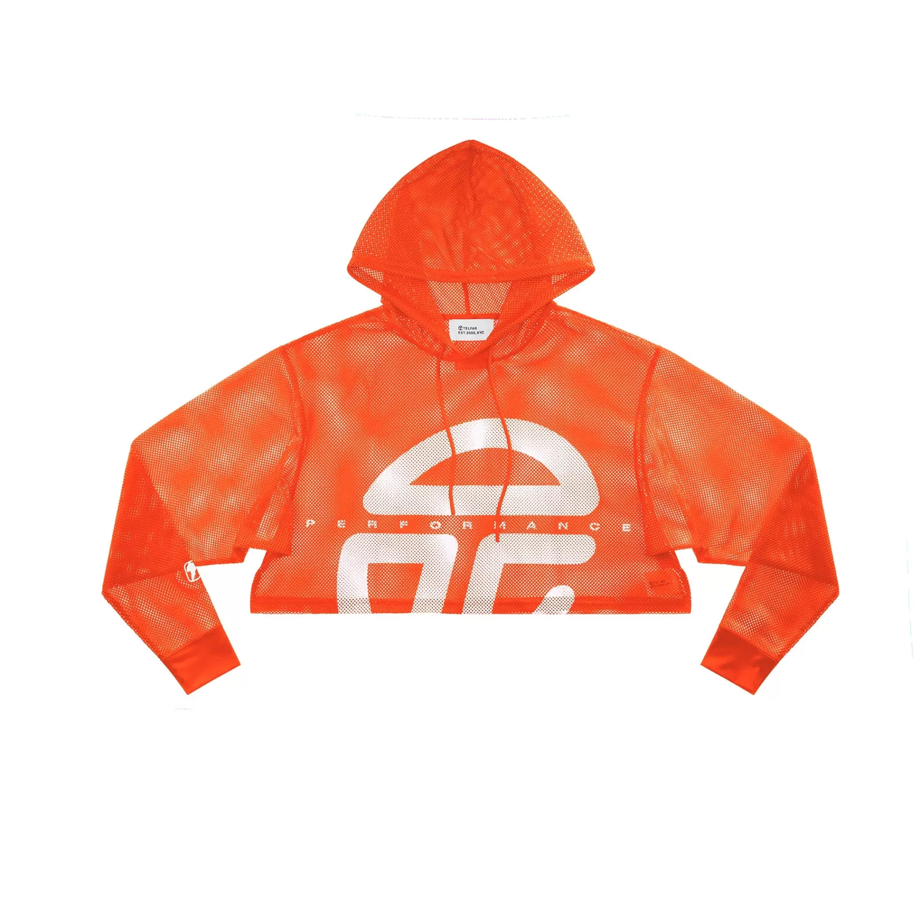 Mesh Crop Hoodie - Vivid Orange^Telfar Discount