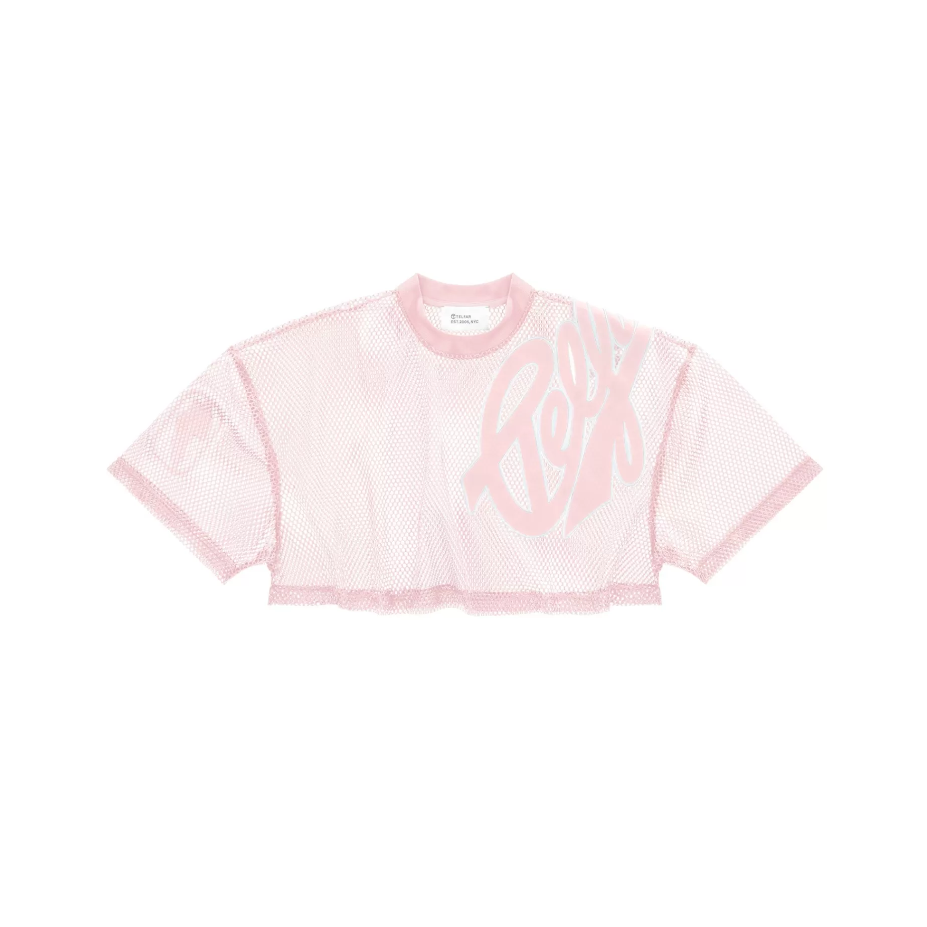 Mesh Cropped Box Ringer T - Soft Pink^Telfar Outlet