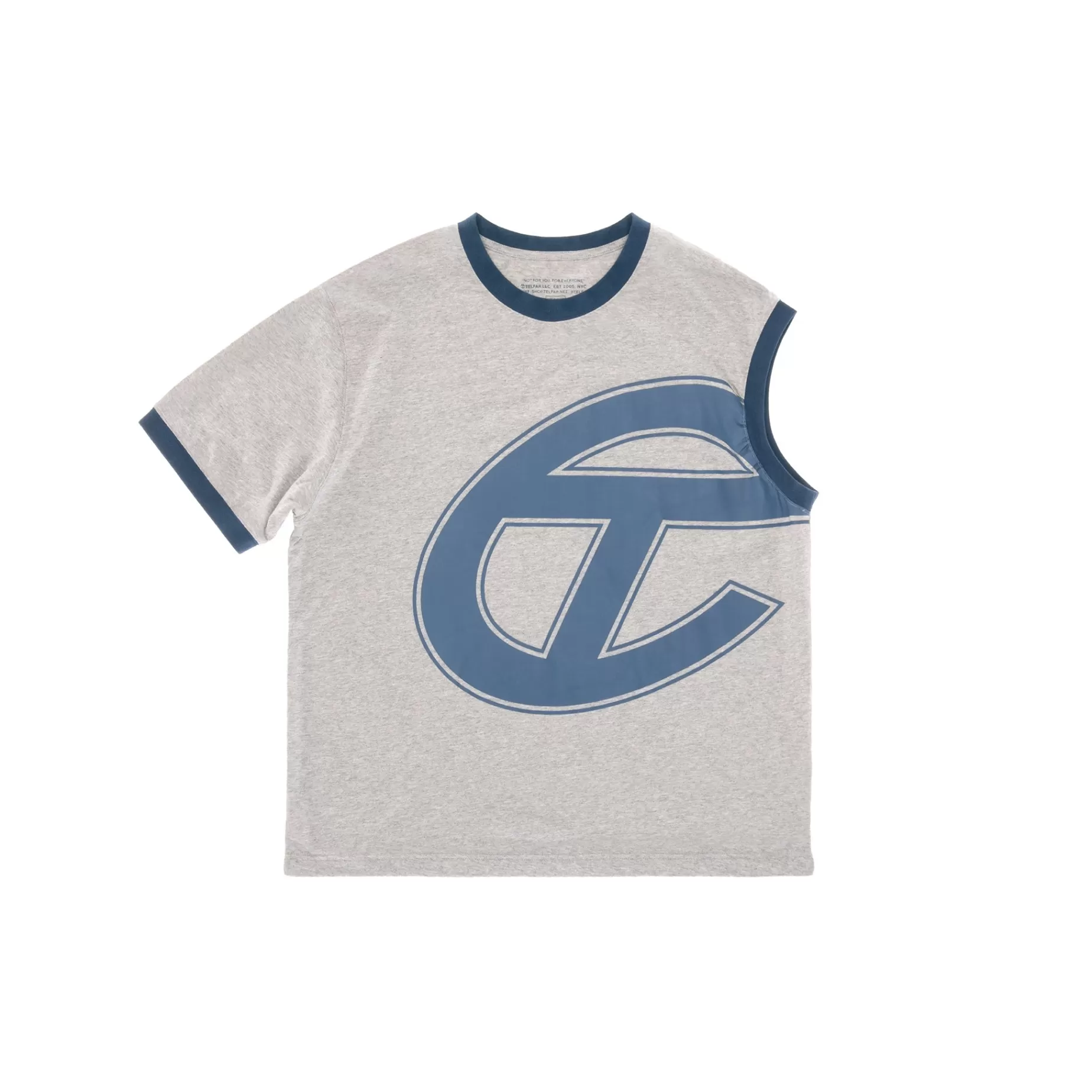 One Sleeve T - Heather Grey/Navy^Telfar Shop