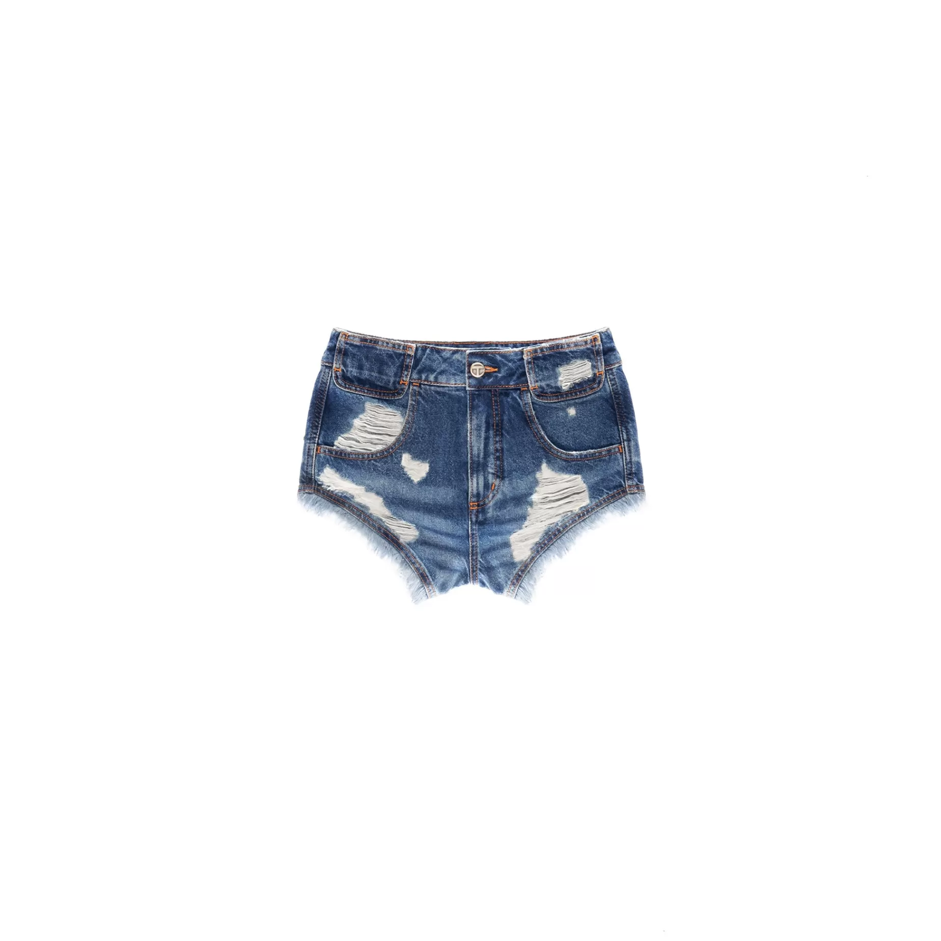 Poom Poom Jean Short - Distressed Blue^Telfar Best