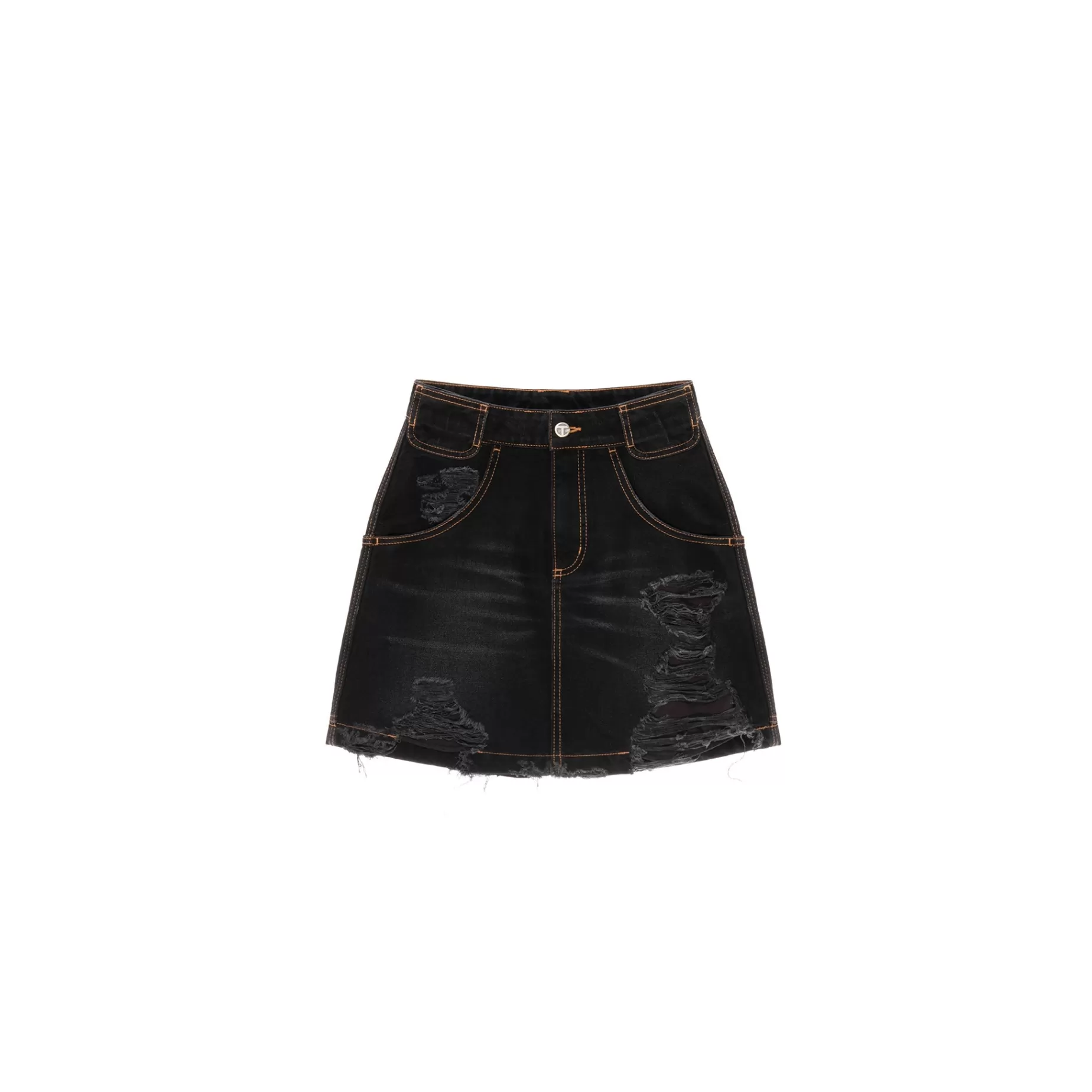 Short Jean Skirt - Distressed Black^Telfar Online