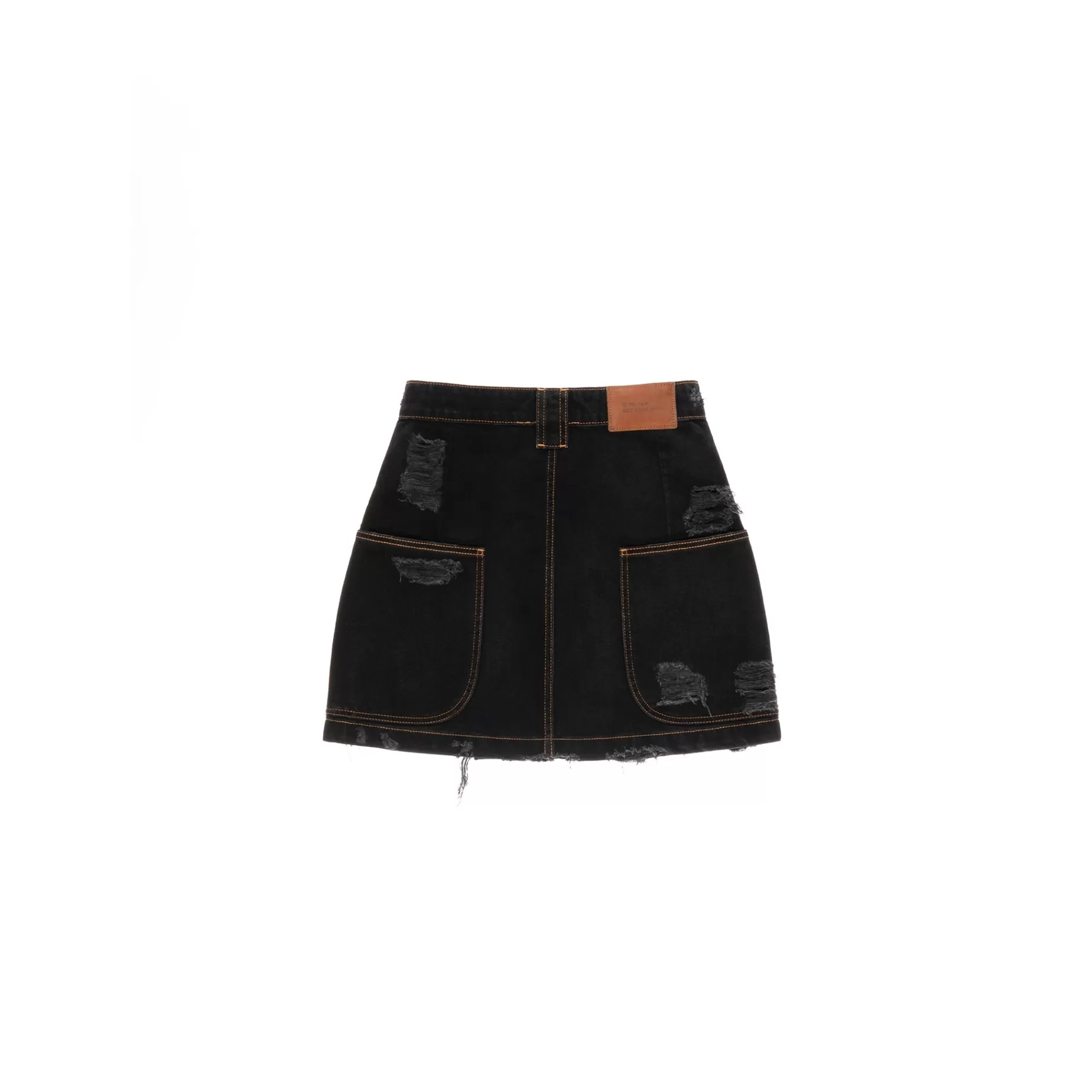 Short Jean Skirt - Distressed Black^Telfar Online