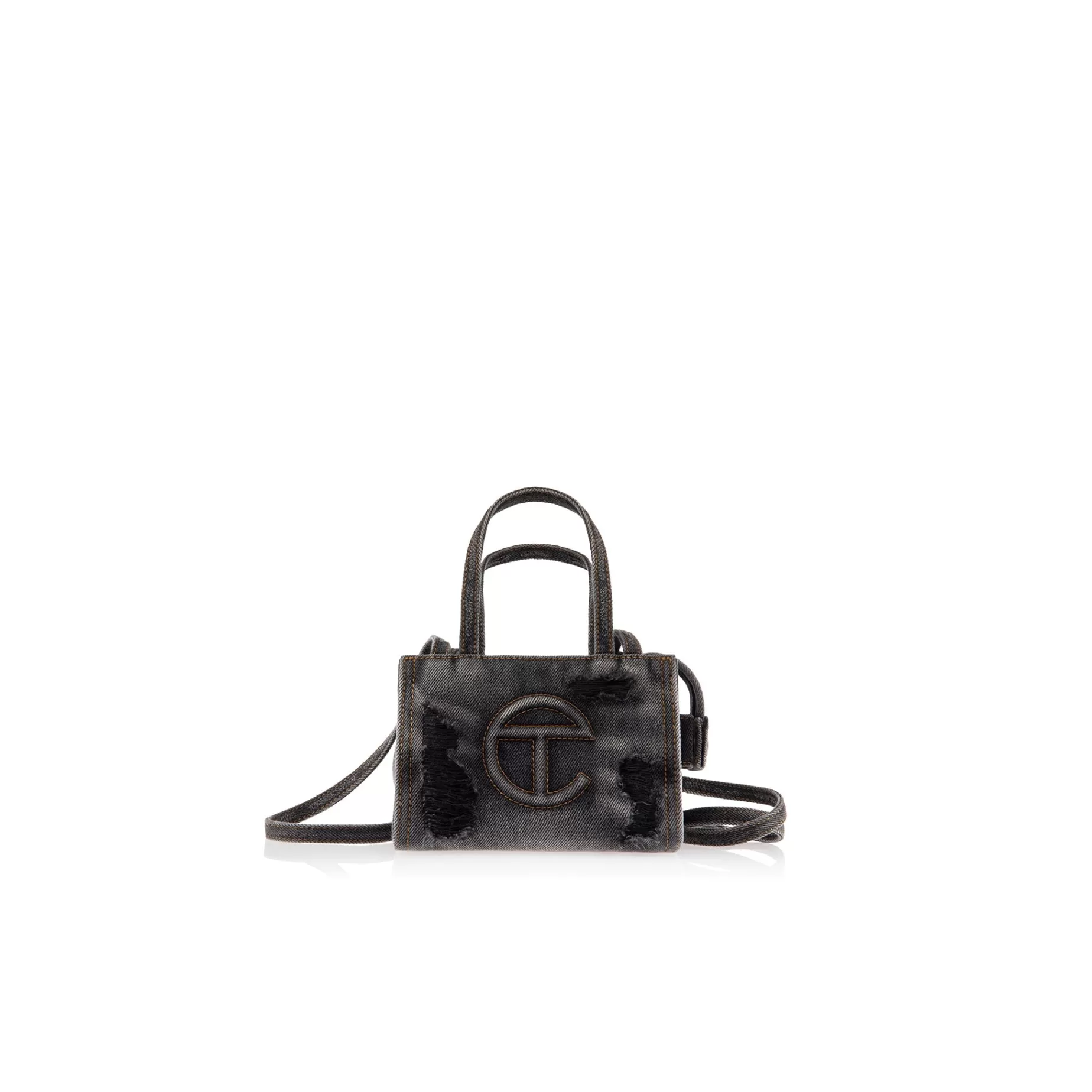 Small Denim Shopper - Distressed Black^Telfar Outlet