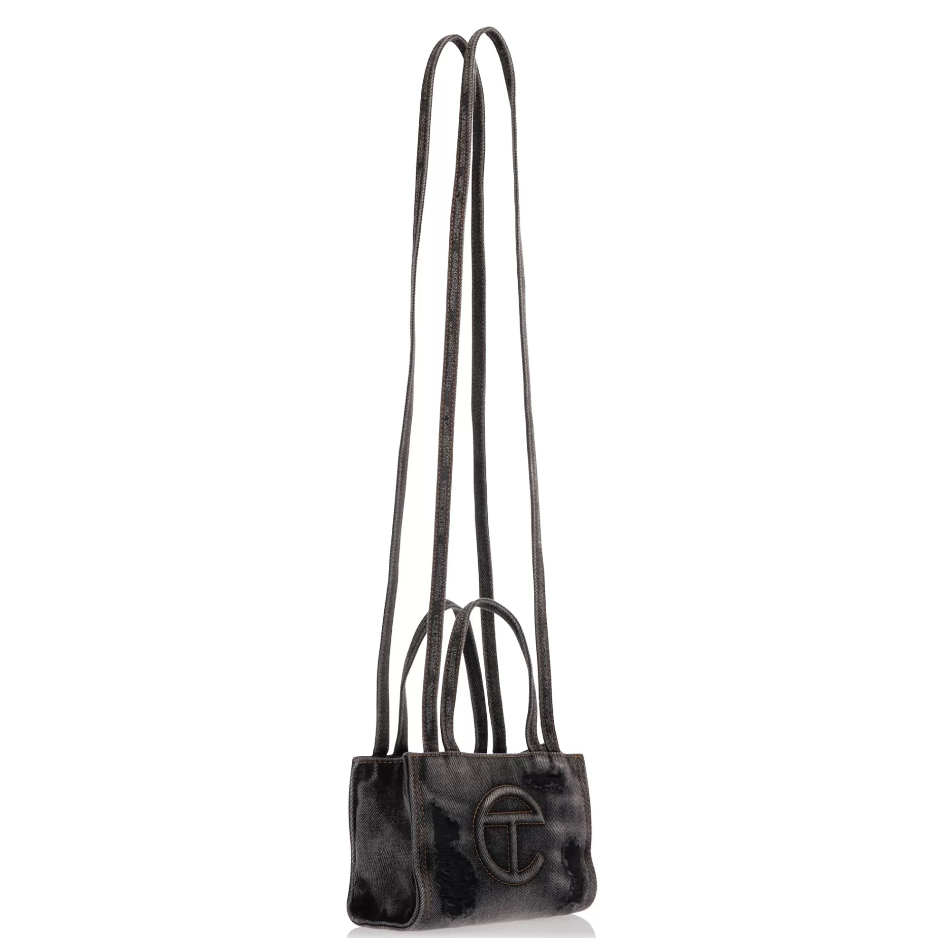 Small Denim Shopper - Distressed Black^Telfar Outlet