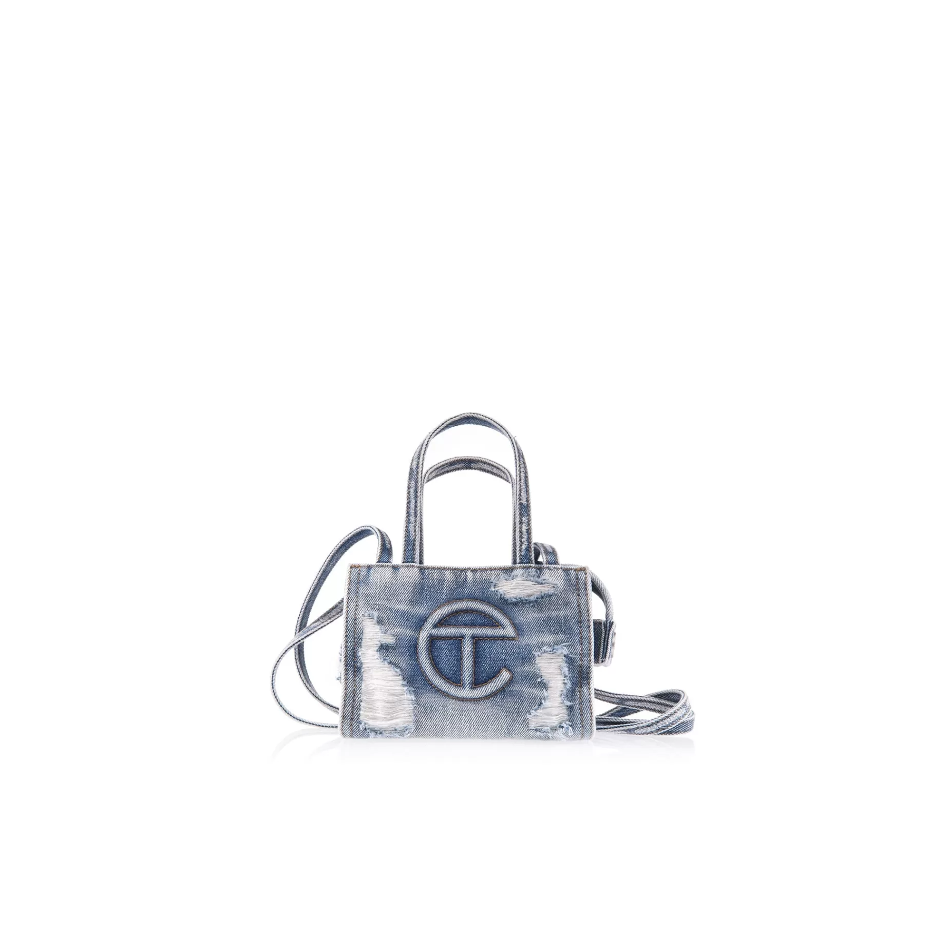 Small Denim Shopper - Distressed Blue^Telfar Shop