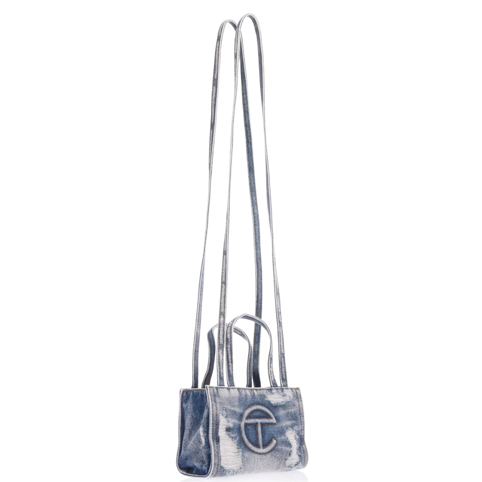 Small Denim Shopper - Distressed Blue^Telfar Shop