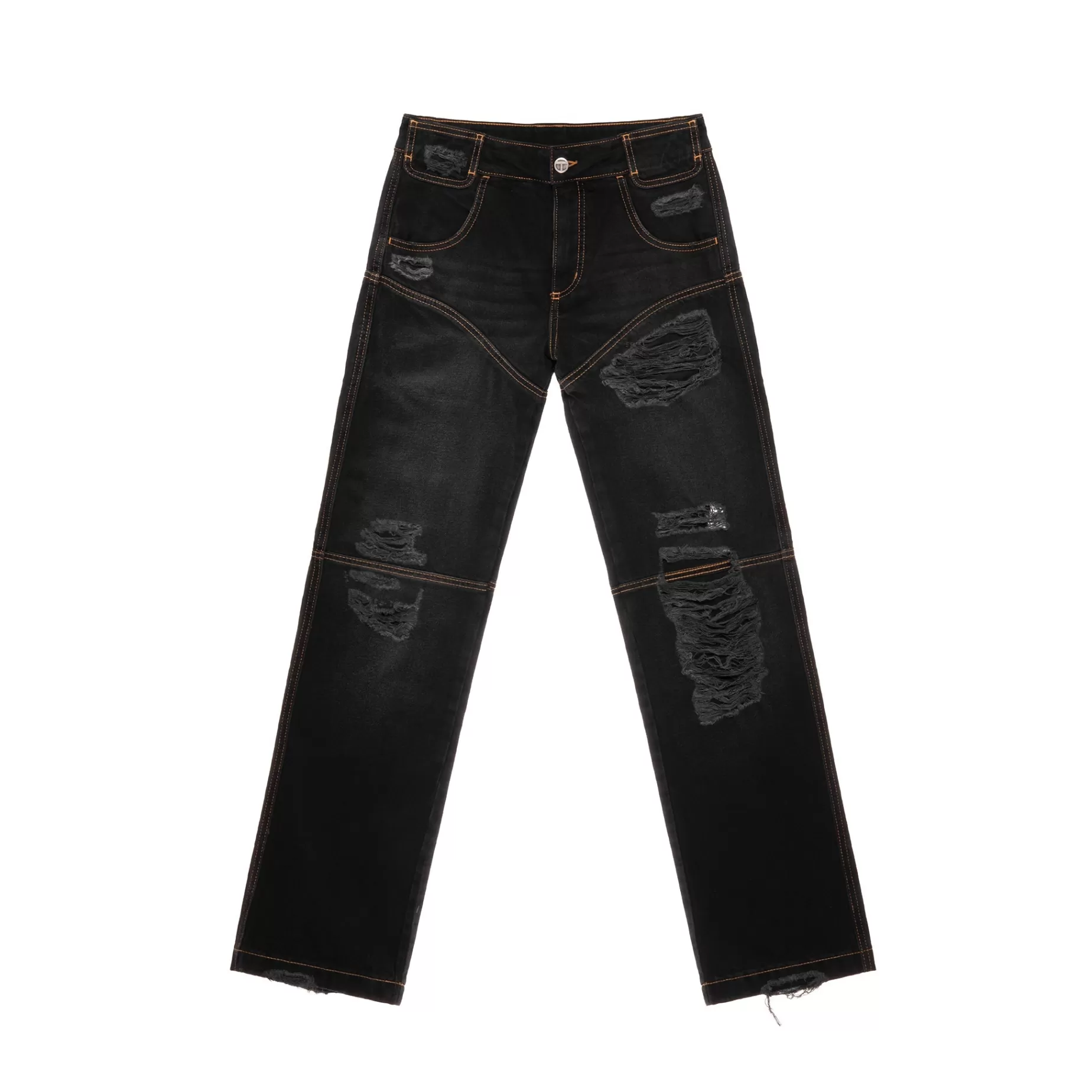 Straight Leg Jean - Distressed Black^Telfar Shop