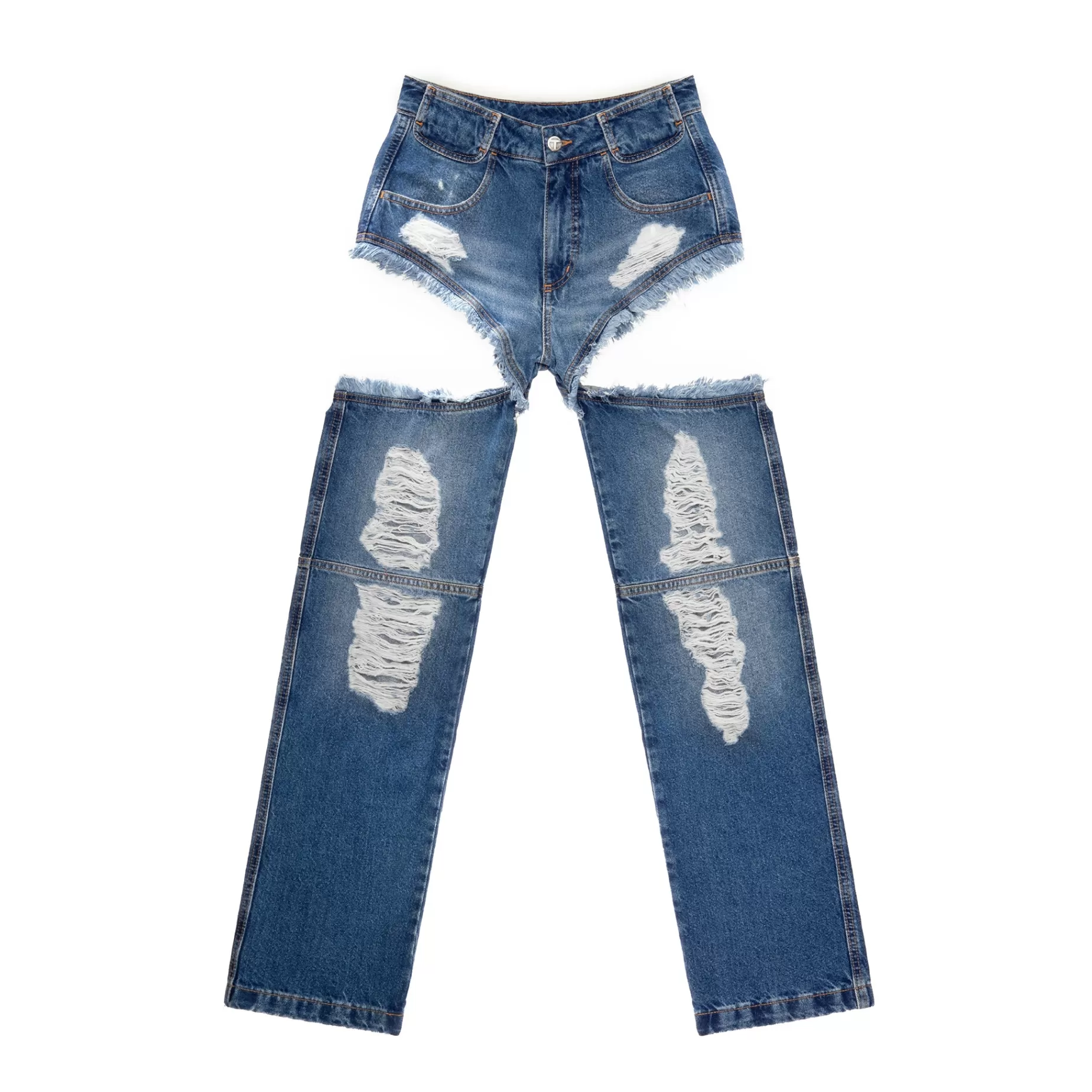 Thigh Hole Jean - Distressed Blue^Telfar Outlet